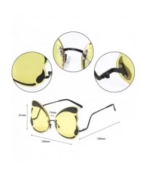 Unique Butterfly Shape Frame Fashion Sunglasses UV Protection - Black Frame Yellow Lens - CZ18S3L66H5 $15.66 Butterfly