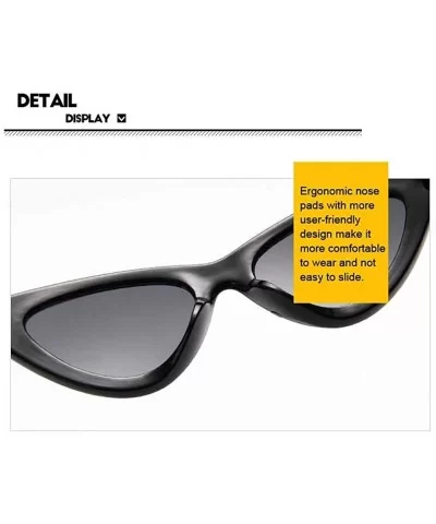 Retro Small Sunglasses-Polarized Shade Glasses With Classic Narrow Cat Eye Lens - B - CL1905XCI4M $24.15 Rectangular