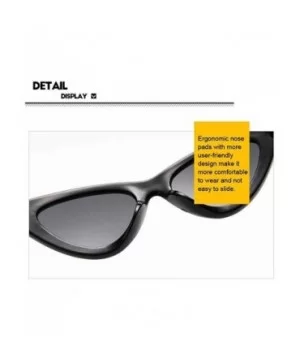 Retro Small Sunglasses-Polarized Shade Glasses With Classic Narrow Cat Eye Lens - B - CL1905XCI4M $24.15 Rectangular