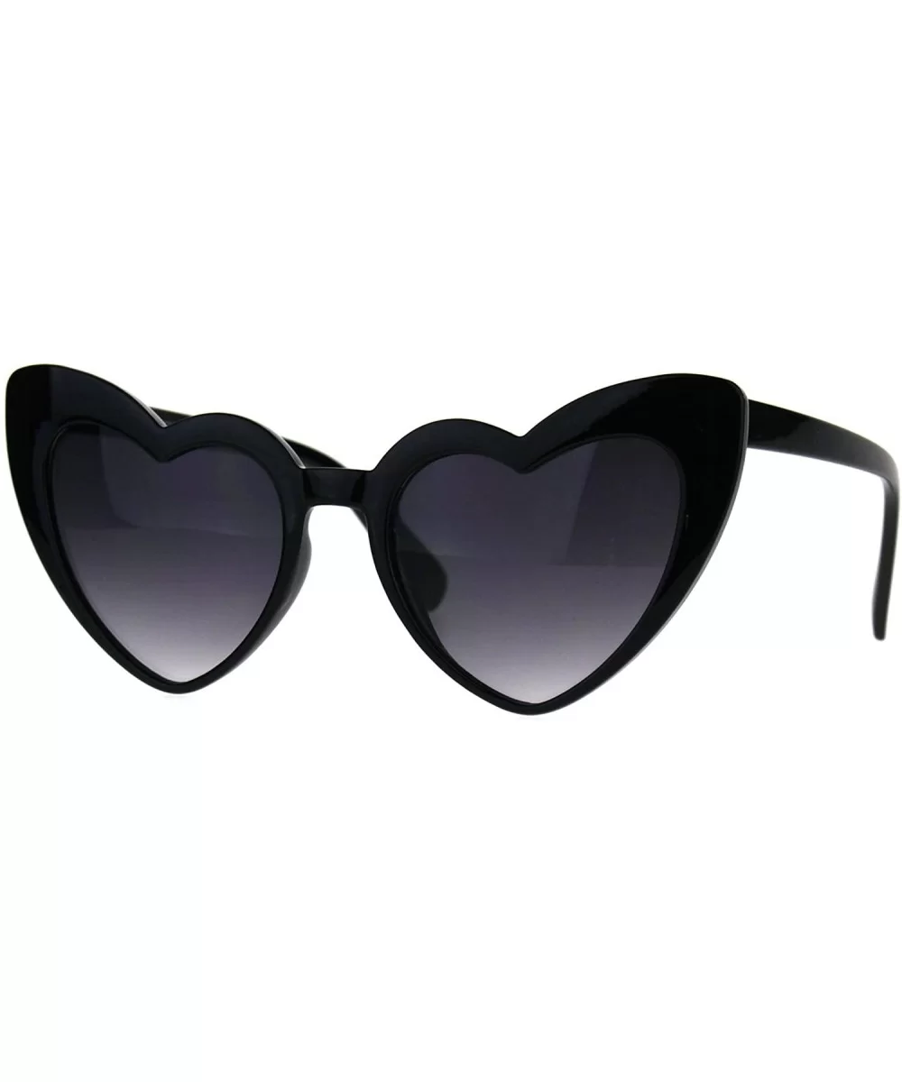 Womens Plastic Cat Eye Heart Shape Hippie Party Shade Sunglasses - Black - CT187LAM3O0 $8.37 Cat Eye