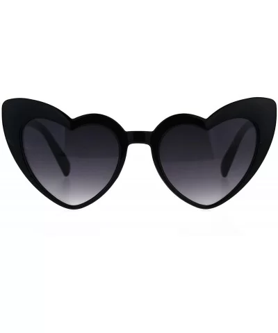 Womens Plastic Cat Eye Heart Shape Hippie Party Shade Sunglasses - Black - CT187LAM3O0 $8.37 Cat Eye