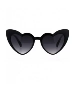 Womens Plastic Cat Eye Heart Shape Hippie Party Shade Sunglasses - Black - CT187LAM3O0 $8.37 Cat Eye