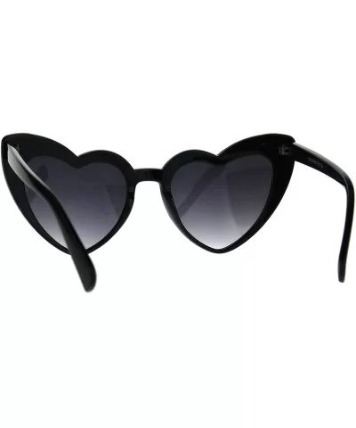 Womens Plastic Cat Eye Heart Shape Hippie Party Shade Sunglasses - Black - CT187LAM3O0 $8.37 Cat Eye