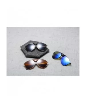 Modern Polygon Sunglasses Mirror Lens Vintage Leather sunglasses Oversized Sunglasses women - 1 - C418Z5YU55W $12.97 Oval