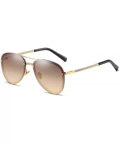 2019 New brand designer unique metal fashion unisex luxury sunglasses UV400 - Brown - CY18UYZUL7X $8.65 Round