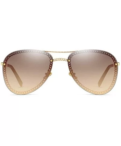 2019 New brand designer unique metal fashion unisex luxury sunglasses UV400 - Brown - CY18UYZUL7X $8.65 Round