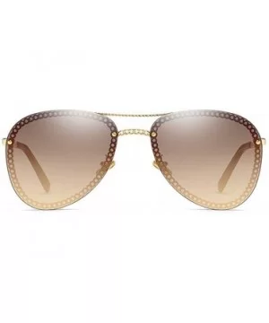 2019 New brand designer unique metal fashion unisex luxury sunglasses UV400 - Brown - CY18UYZUL7X $8.65 Round