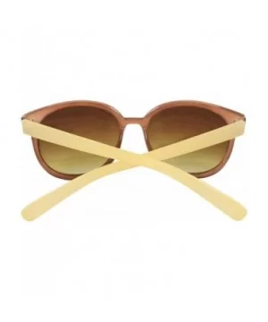 Oval Fashion Sunglasses Brown Yellow Frame Amber Lenses - CJ1108HVABT $6.58 Oval