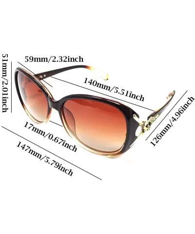 Classic Stylish Oversized Sunglasses HD Polarized Sunglasses for Women - 100% UV400 Protection - Brown - C218THCU5O6 $6.85 Ov...