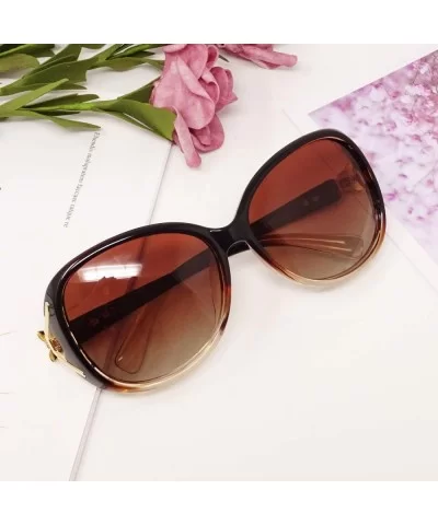 Classic Stylish Oversized Sunglasses HD Polarized Sunglasses for Women - 100% UV400 Protection - Brown - C218THCU5O6 $6.85 Ov...