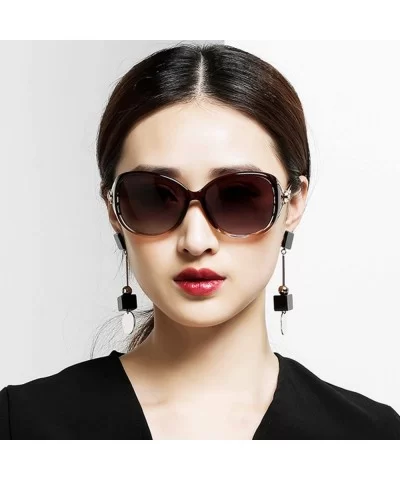 Classic Stylish Oversized Sunglasses HD Polarized Sunglasses for Women - 100% UV400 Protection - Brown - C218THCU5O6 $6.85 Ov...