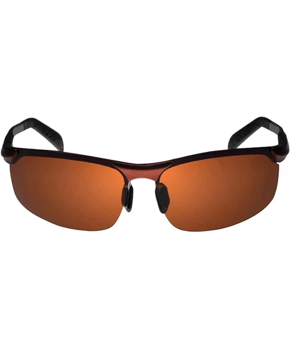 2015 Men's Aviation Aluminum Magnesium Alloy Polarizer Outdoor Cycling Sunglasses - Brown & Tawny - CU11ZEKH2UT $16.96 Sport