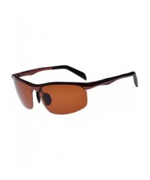 2015 Men's Aviation Aluminum Magnesium Alloy Polarizer Outdoor Cycling Sunglasses - Brown & Tawny - CU11ZEKH2UT $16.96 Sport