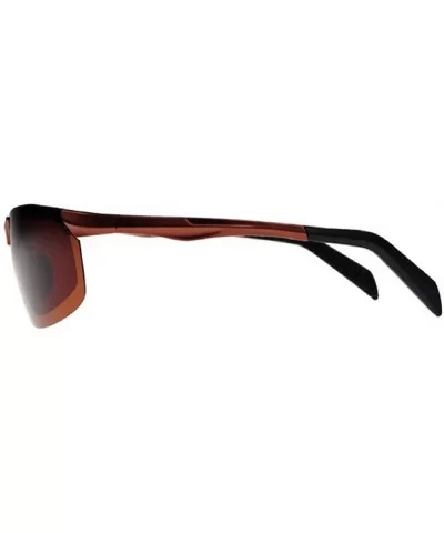 2015 Men's Aviation Aluminum Magnesium Alloy Polarizer Outdoor Cycling Sunglasses - Brown & Tawny - CU11ZEKH2UT $16.96 Sport