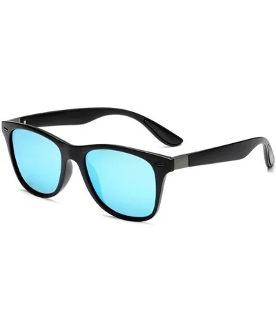 Men Polarized Sunglasses Vintage Rivet Driving Square Sun Glasses Women Shade Goggles UV400 - Black Blue - CM199OKNZI7 $9.65 ...