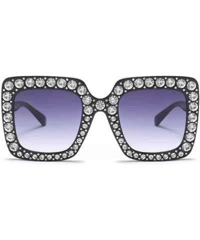 elton john oversized sunglasses for women crystal Diamond Rhinestone bling Thick Frame square glasses - CI19453LY8E $11.29 Ov...