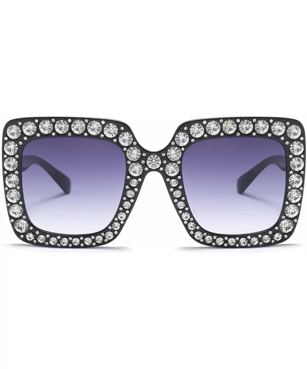 elton john oversized sunglasses for women crystal Diamond Rhinestone bling Thick Frame square glasses - CI19453LY8E $11.29 Ov...