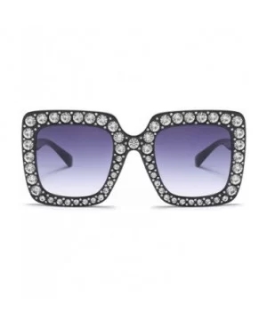 elton john oversized sunglasses for women crystal Diamond Rhinestone bling Thick Frame square glasses - CI19453LY8E $11.29 Ov...