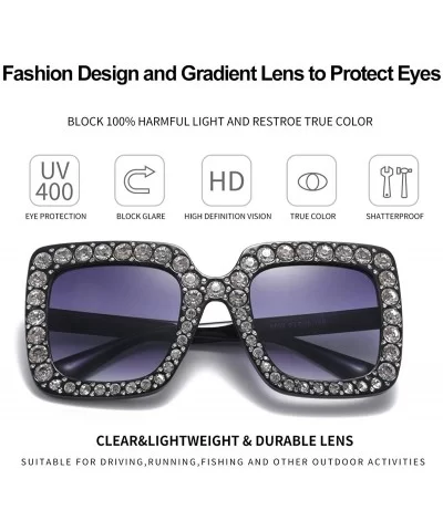 elton john oversized sunglasses for women crystal Diamond Rhinestone bling Thick Frame square glasses - CI19453LY8E $11.29 Ov...