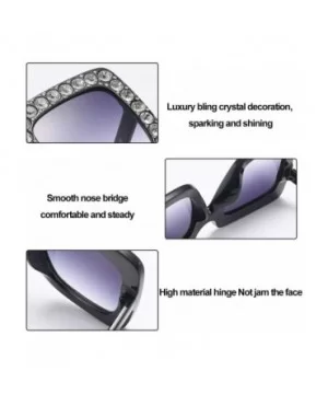 elton john oversized sunglasses for women crystal Diamond Rhinestone bling Thick Frame square glasses - CI19453LY8E $11.29 Ov...