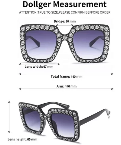 elton john oversized sunglasses for women crystal Diamond Rhinestone bling Thick Frame square glasses - CI19453LY8E $11.29 Ov...