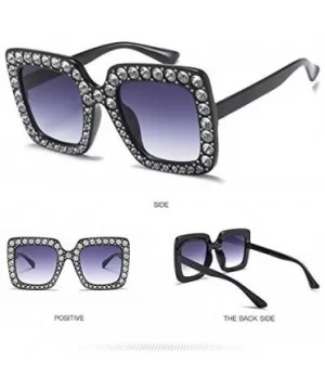 elton john oversized sunglasses for women crystal Diamond Rhinestone bling Thick Frame square glasses - CI19453LY8E $11.29 Ov...