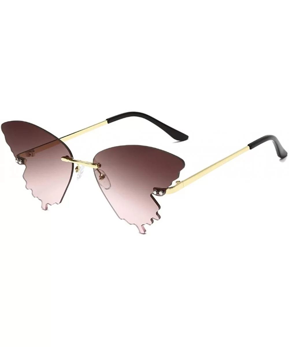 Summer Fashion Butterfly Sunglasses Gradient Butterfly Frame Irregular Shape Sunglasses Glasses Vintage Retro - D - C619075HC...