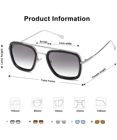 Polarized Sunglasses for Men Women Retro Aviator Square Goggle Classic Alloy Frame HERO SJ1126 - CM18W67GIQM $14.07 Goggle