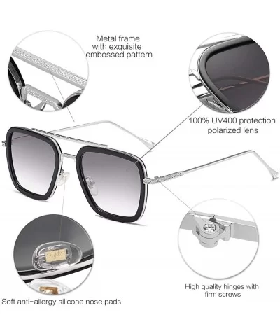 Polarized Sunglasses for Men Women Retro Aviator Square Goggle Classic Alloy Frame HERO SJ1126 - CM18W67GIQM $14.07 Goggle