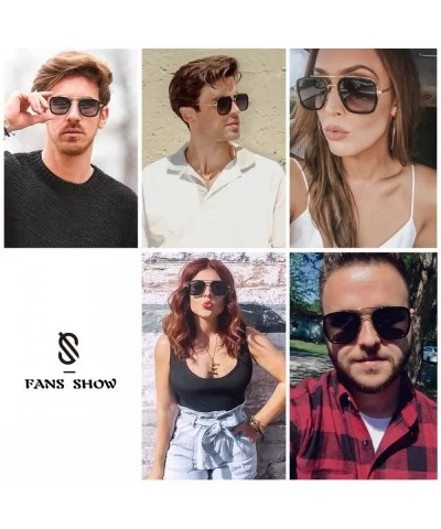 Polarized Sunglasses for Men Women Retro Aviator Square Goggle Classic Alloy Frame HERO SJ1126 - CM18W67GIQM $14.07 Goggle