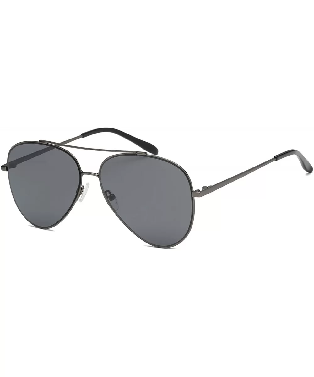 Unisex Aviator Sunglasses Mirrored CR39 Lens Metal Frame-Dark Gun Frame/Grey Lens - C2180OWH9LK $12.16 Aviator