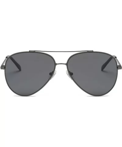 Unisex Aviator Sunglasses Mirrored CR39 Lens Metal Frame-Dark Gun Frame/Grey Lens - C2180OWH9LK $12.16 Aviator