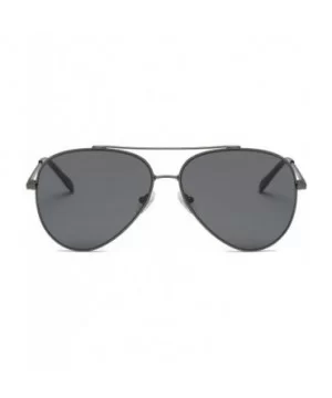 Unisex Aviator Sunglasses Mirrored CR39 Lens Metal Frame-Dark Gun Frame/Grey Lens - C2180OWH9LK $12.16 Aviator