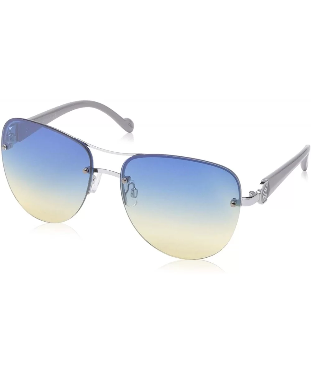 Women's R3278 Semi-Rimless Aviator Sunglasses with Metal Brow Bar - Enamel Arms & 100% UV Protection - 60 mm - CW18O39KWMW $3...