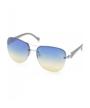 Women's R3278 Semi-Rimless Aviator Sunglasses with Metal Brow Bar - Enamel Arms & 100% UV Protection - 60 mm - CW18O39KWMW $3...