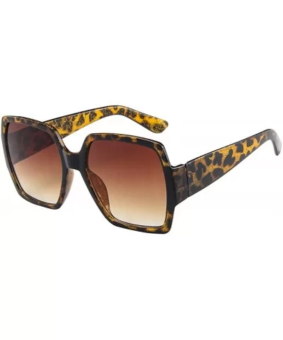 Unisex Square Sunglasses Retro Sunglasses Leopard Print Sunglass for Women Men - D - C6196DKCQ6E $4.84 Square