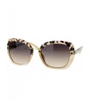 Womens Rectangular Metal Bridge Butterfly Designer Fashion Sunglasses - Beige - CJ11NV5OVCV $7.42 Butterfly