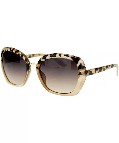 Womens Rectangular Metal Bridge Butterfly Designer Fashion Sunglasses - Beige - CJ11NV5OVCV $7.42 Butterfly