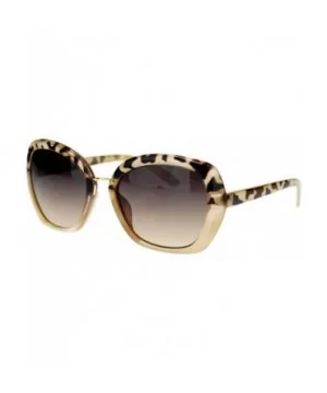 Womens Rectangular Metal Bridge Butterfly Designer Fashion Sunglasses - Beige - CJ11NV5OVCV $7.42 Butterfly