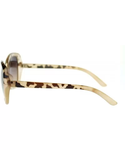 Womens Rectangular Metal Bridge Butterfly Designer Fashion Sunglasses - Beige - CJ11NV5OVCV $7.42 Butterfly