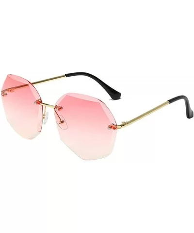 Color Lens Sunglasses Stylish Sunnies Eyewear Metal Sunglasses - H - Pink - CT18W5SQT26 $9.95 Rimless