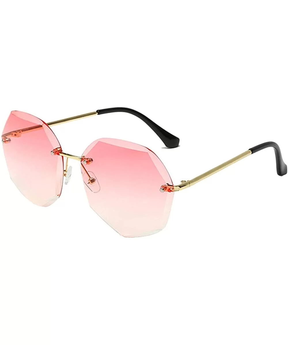 Color Lens Sunglasses Stylish Sunnies Eyewear Metal Sunglasses - H - Pink - CT18W5SQT26 $9.95 Rimless