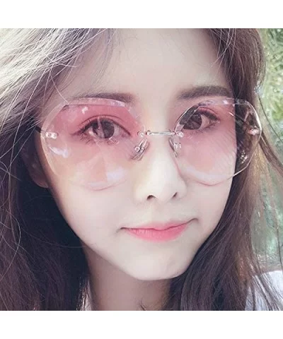 Color Lens Sunglasses Stylish Sunnies Eyewear Metal Sunglasses - H - Pink - CT18W5SQT26 $9.95 Rimless