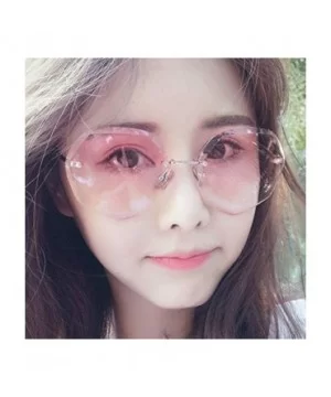 Color Lens Sunglasses Stylish Sunnies Eyewear Metal Sunglasses - H - Pink - CT18W5SQT26 $9.95 Rimless