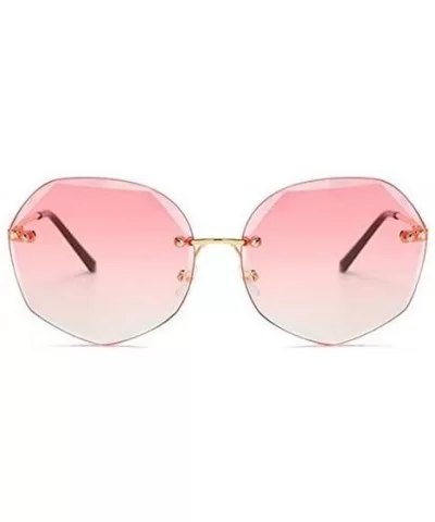 Color Lens Sunglasses Stylish Sunnies Eyewear Metal Sunglasses - H - Pink - CT18W5SQT26 $9.95 Rimless