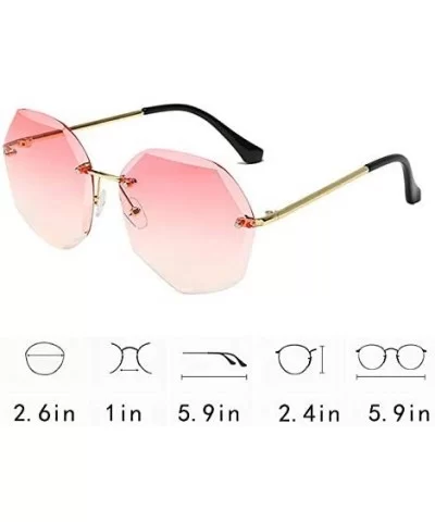 Color Lens Sunglasses Stylish Sunnies Eyewear Metal Sunglasses - H - Pink - CT18W5SQT26 $9.95 Rimless