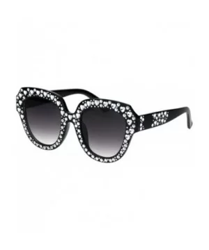 Womens Oversized Style Sunglasses Heart Design Butterfly Frame UV 400 - Black (Smoke) - CY18RQ3OW6K $6.51 Butterfly