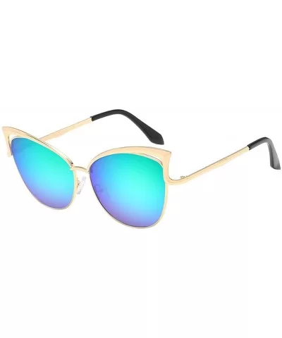 Fashion Sexy Ladies Cat Eye Sunglasses Women Brand Designer Vintage Mirror Sun Glasses - C10 Gold Green - CK18WD6SNSG $10.69 ...