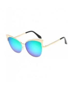 Fashion Sexy Ladies Cat Eye Sunglasses Women Brand Designer Vintage Mirror Sun Glasses - C10 Gold Green - CK18WD6SNSG $10.69 ...