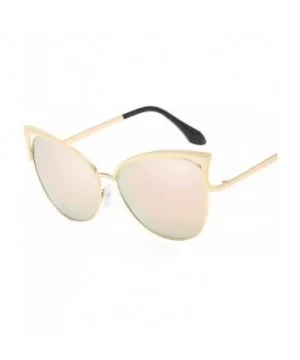 Fashion Sexy Ladies Cat Eye Sunglasses Women Brand Designer Vintage Mirror Sun Glasses - C10 Gold Green - CK18WD6SNSG $10.69 ...